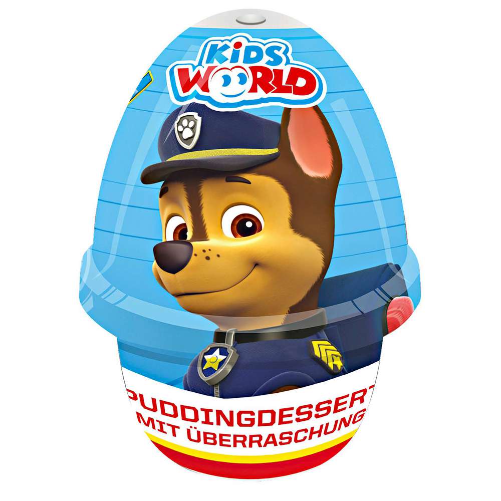 Produktabbildung Kid´s World Schoko-Vanille Puddingdessert mit Überraschungsfigur