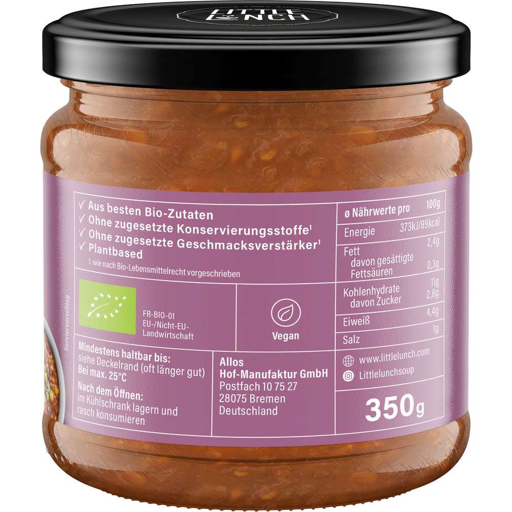 Produktabbildung Little Lunch Bio-Eintopf Chili Sin Carne, vegan