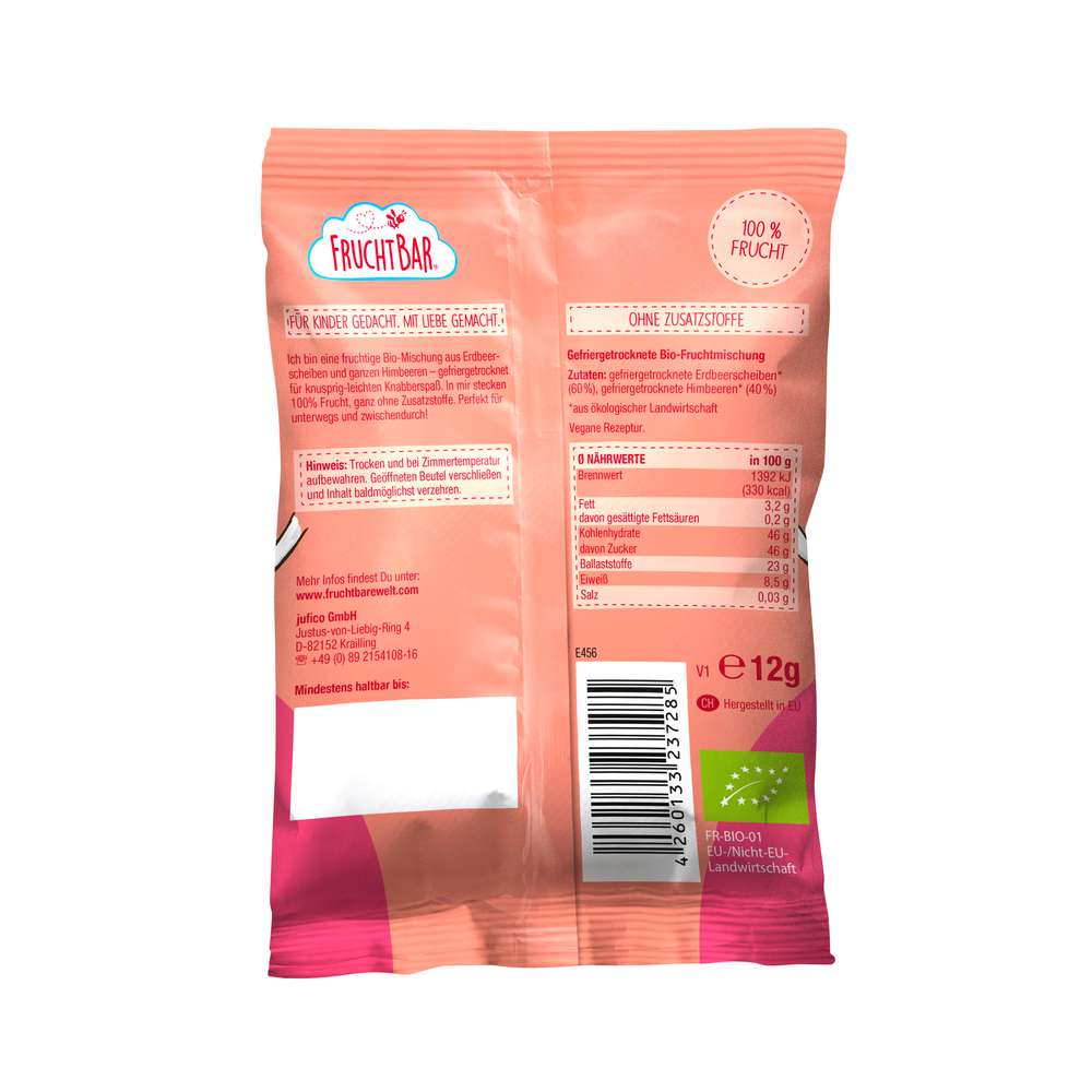 Produktabbildung Fruchtbar Bio Knusper-Früchte, Erdbeere/Himbeere