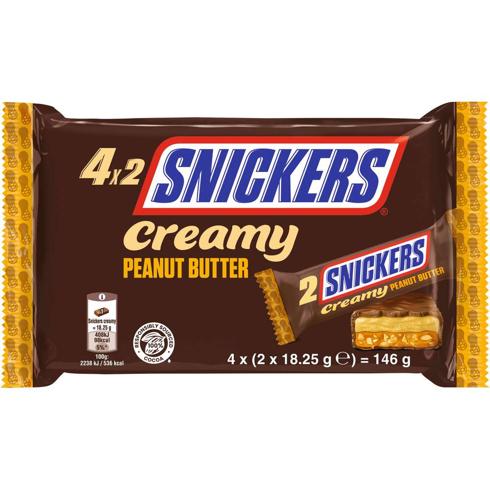 Produktabbildung Snickers Erdnuss-Karamell-Schokoriegel, creamy