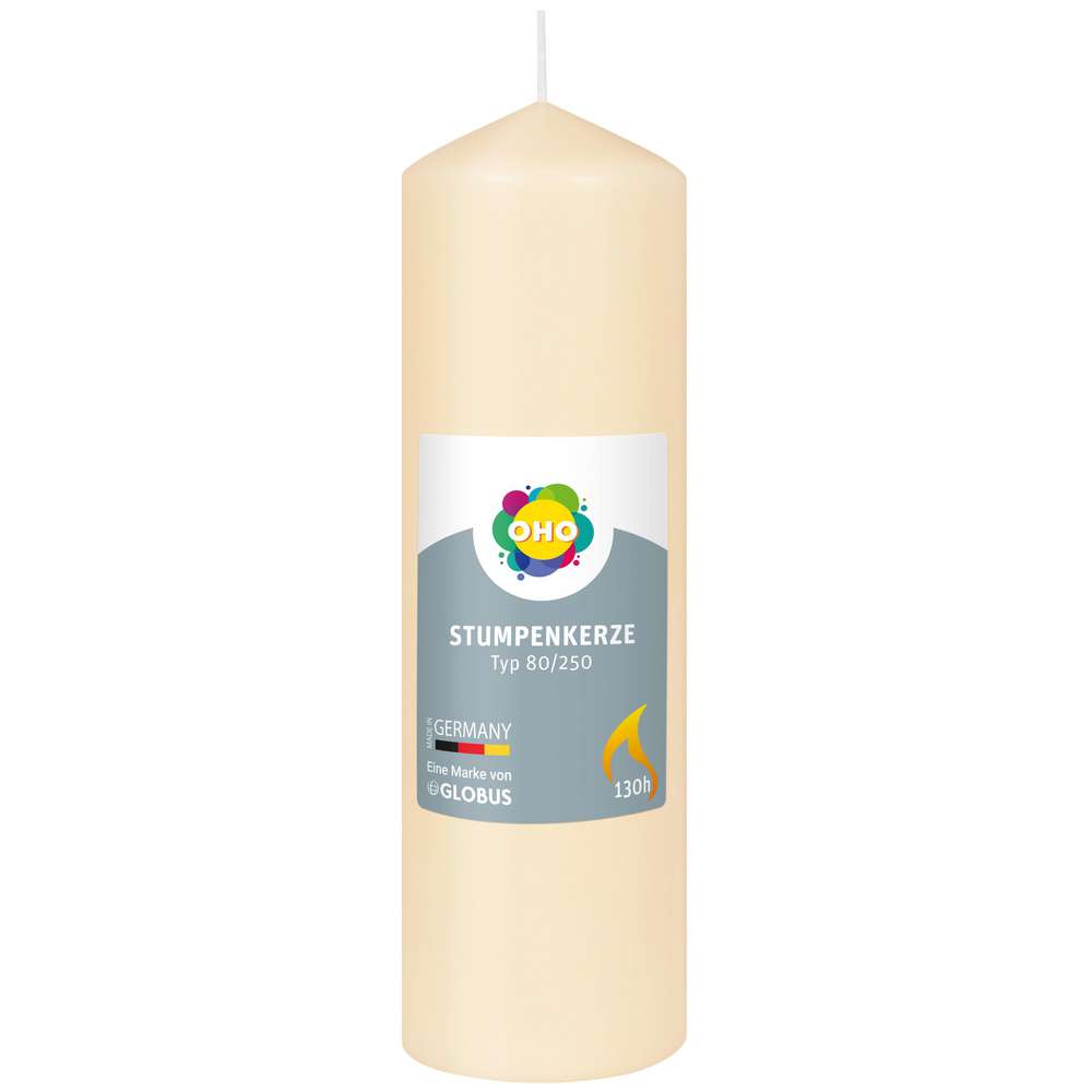 Produktabbildung OHO Stumpenkerze 80/250, creme