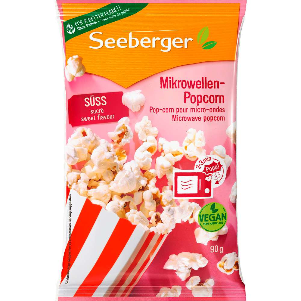 Produktabbildung Seeberger Mikrowellen-Popcorn, Süß