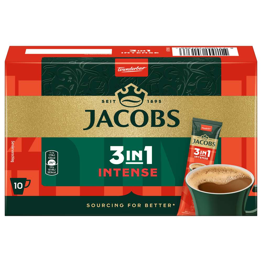 Produktabbildung Jacobs Instantkaffe 3in1 Intense, Portionssticks