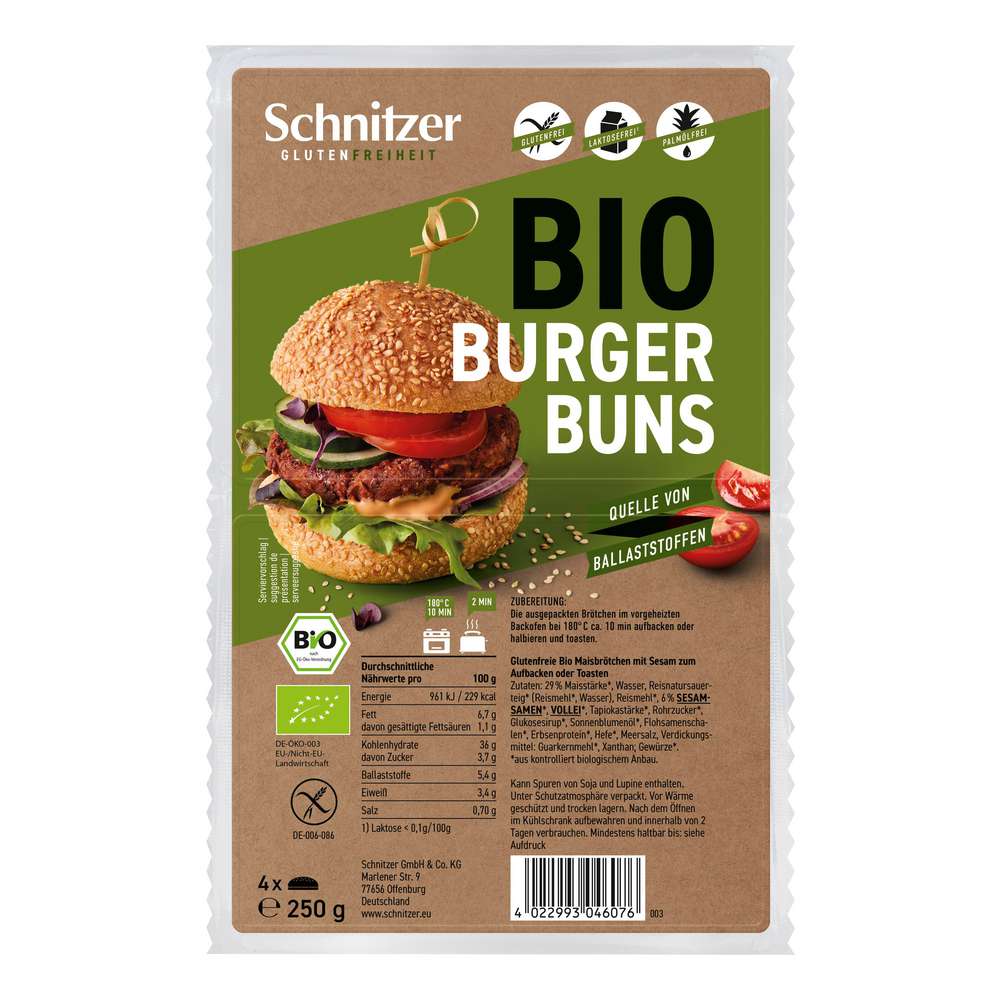 Produktabbildung Schnitzer Bio Hamburger Buns