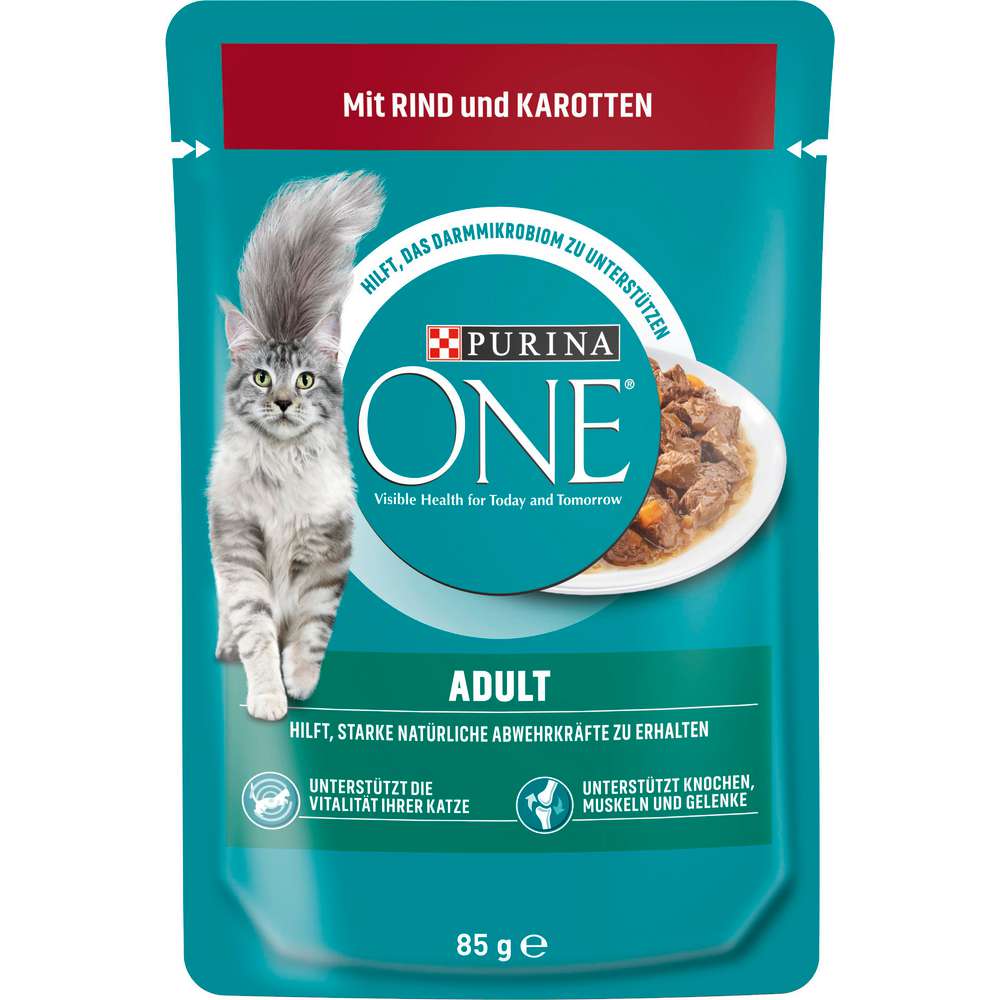 Produktabbildung Purina Katzen-Nassfutter One Adult, Rind/Karotten