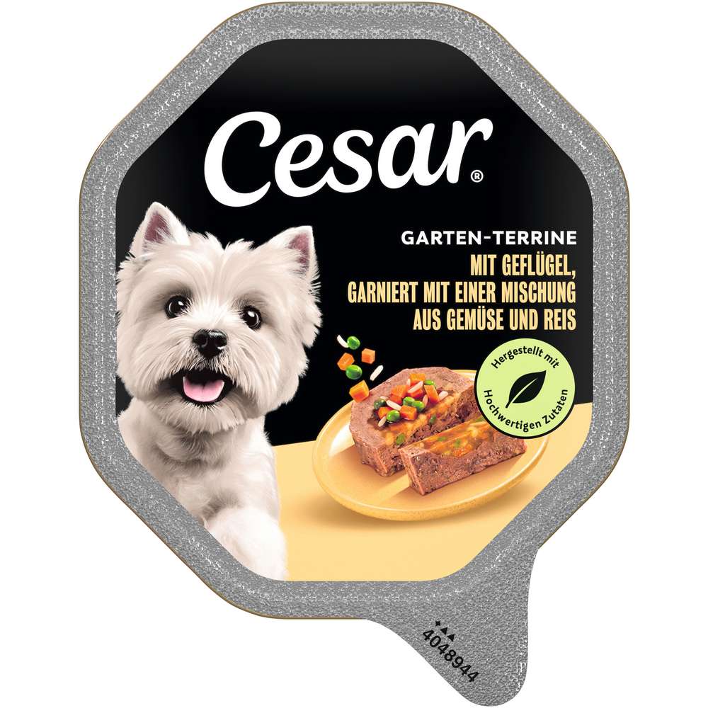 Produktabbildung Cesar Hunde-Nassfutter, Gartenvielfalt, Geflügel/Gemüse/Reis