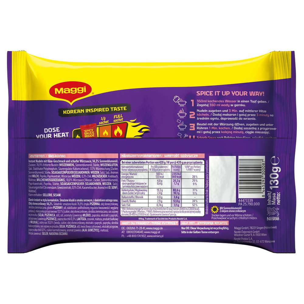 Produktabbildung Maggi Korean Noodles Spicy Cheese