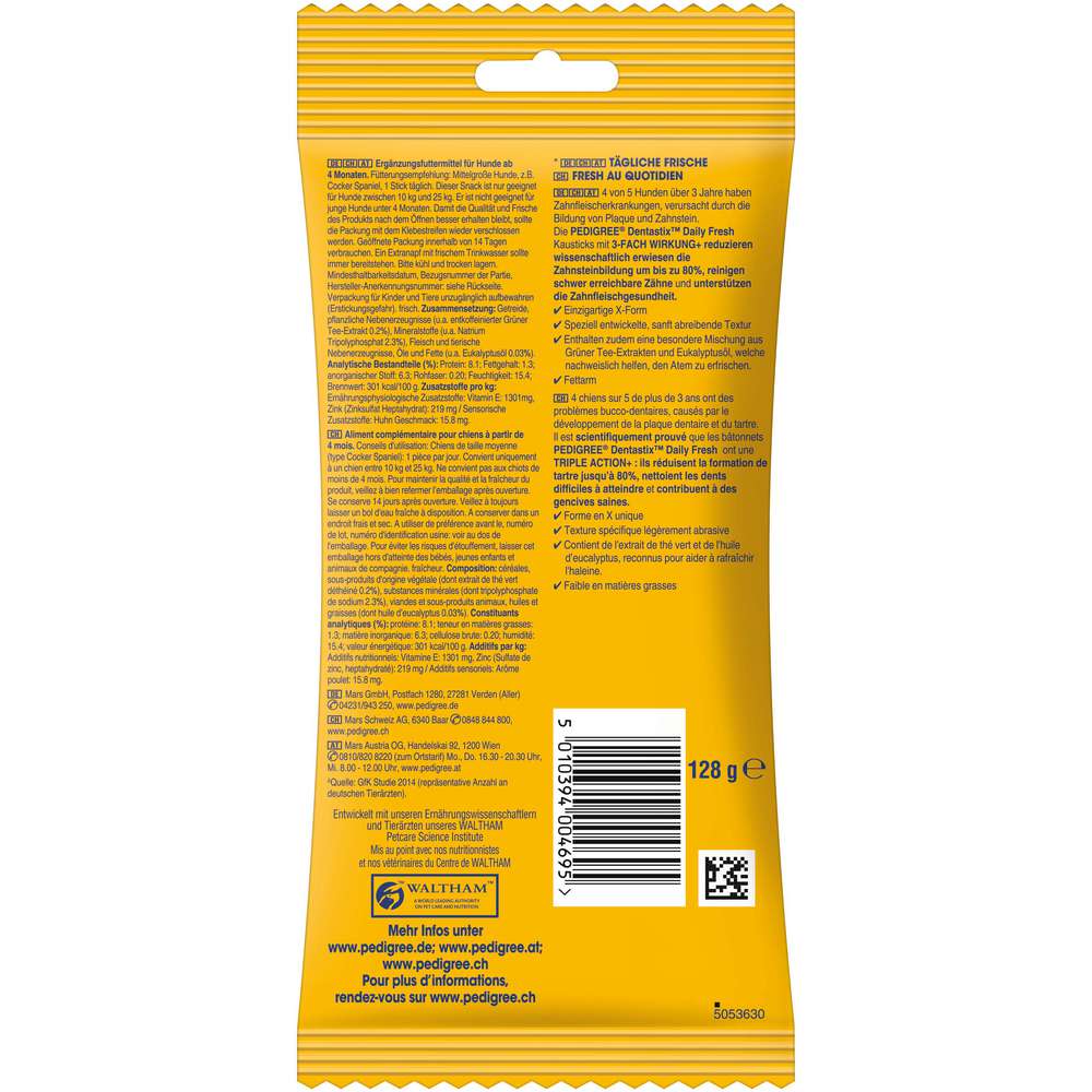 Produktabbildung Pedigree Hunde-Snack, Dentastix Kaustangen, Daily Fresh, medium