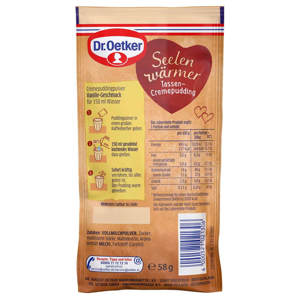 Produktabbildung Dr. Oetker Pudding Seelenwärmer, Vanille