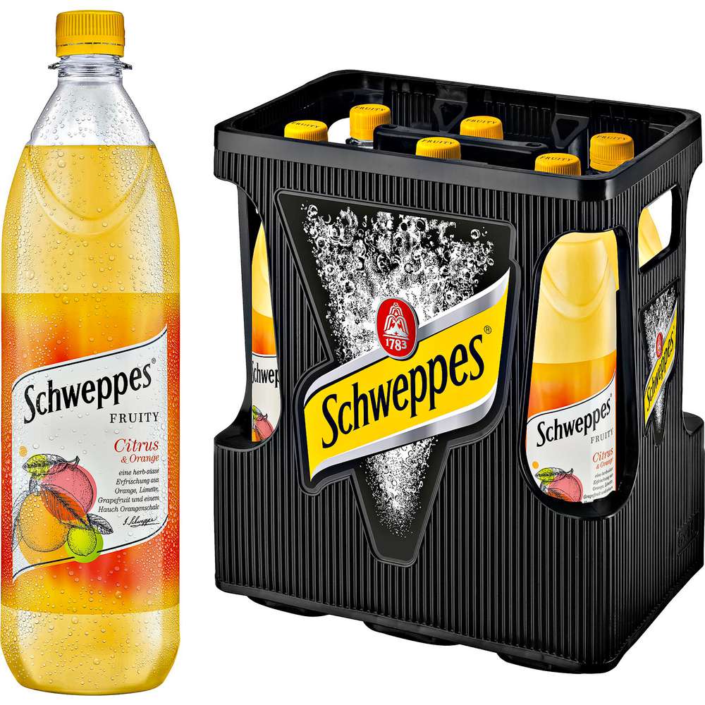 Produktabbildung Schweppes Limonade, Fruity Citrus (6x 1,000 Liter)