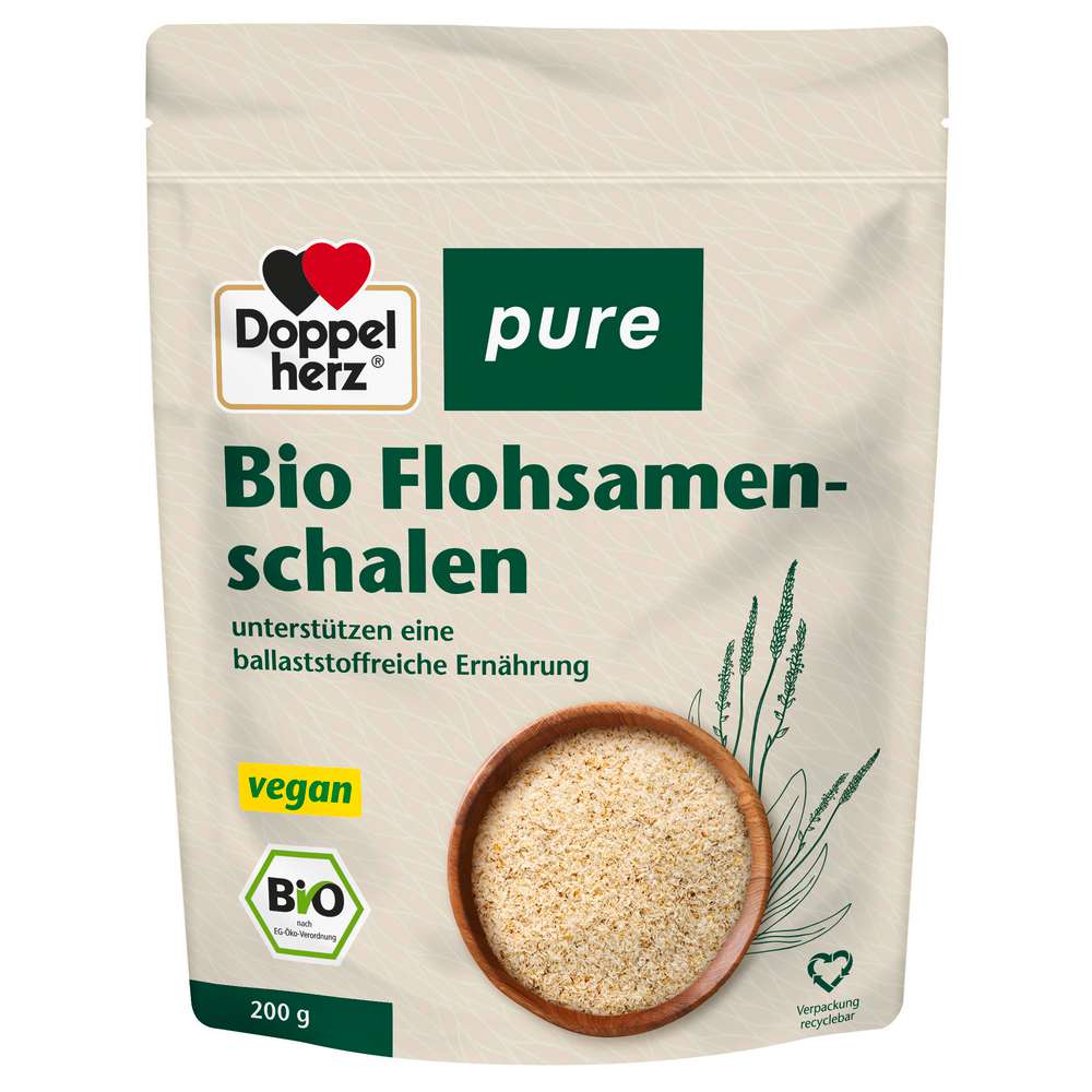 Produktabbildung Doppelherz Pure Bio Flohsamenschalen