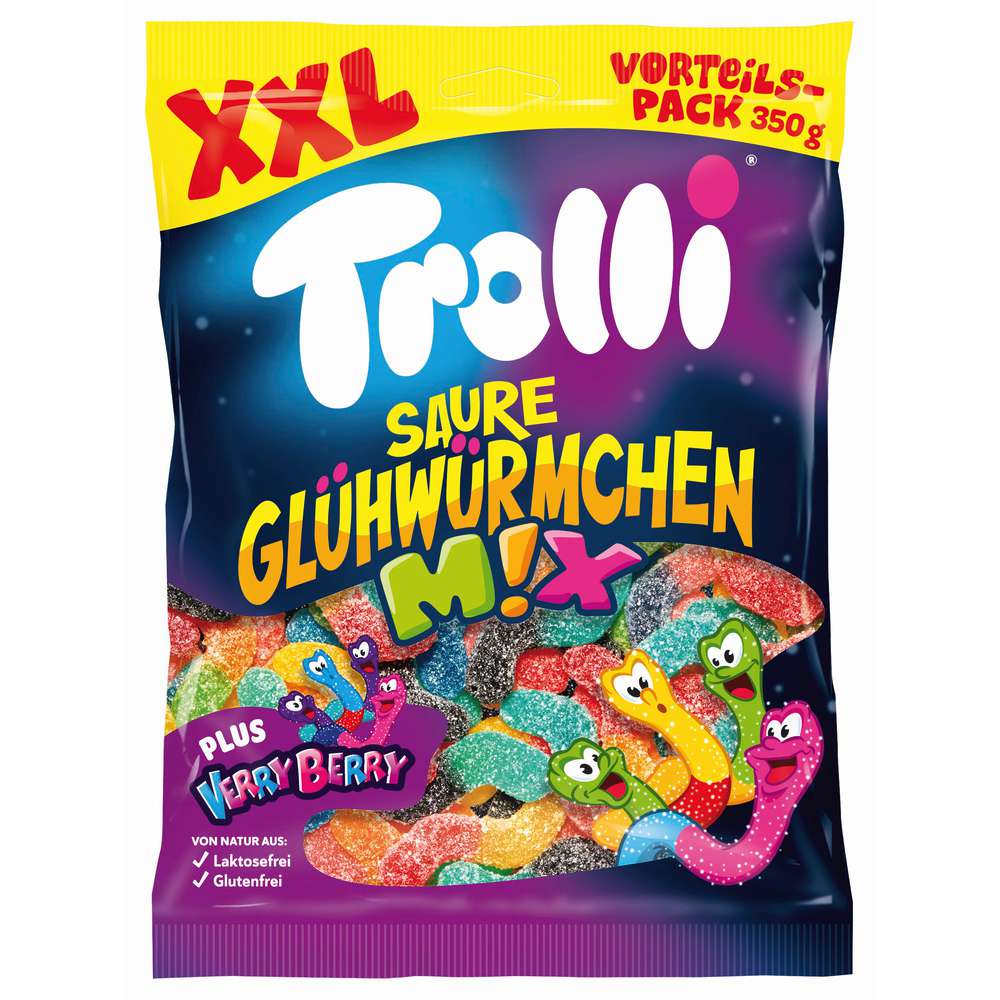 Produktabbildung Trolli Fruchtgummi Saure Glühwürmchen-Mix XXL