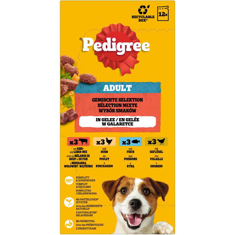 Produktabbildung Pedigree Hunde-Nassfutter Leckerbissen Adult, Gemisch/Gelee