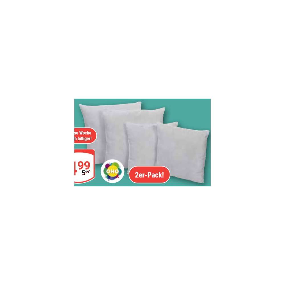Produktabbildung OHO Mikrofaser-Füllkissen , 2er Pack, 40 x 40 cm