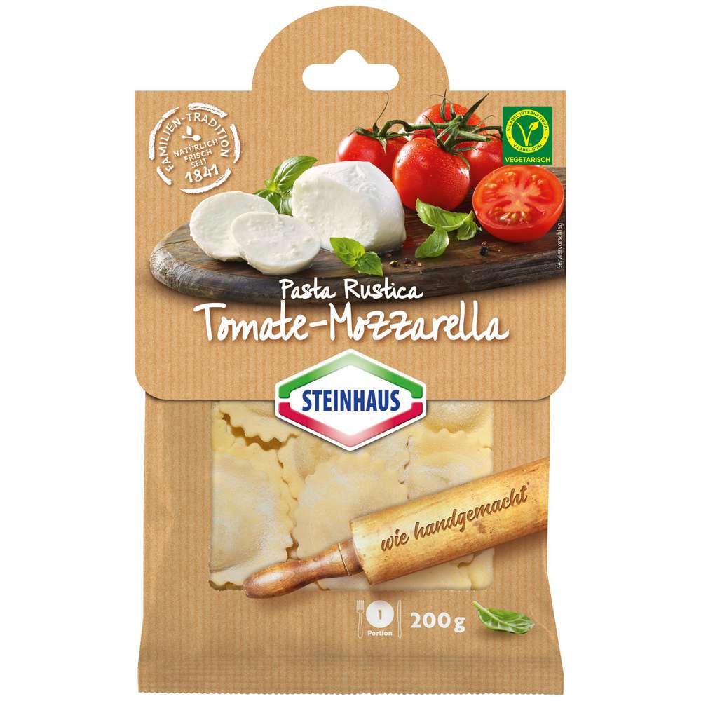 Produktabbildung Steinhaus Tortelli Pasta Rustica, Tomate-Mozzarella