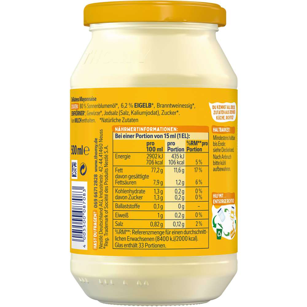 Produktabbildung Thomy Delikatess Mayonnaise