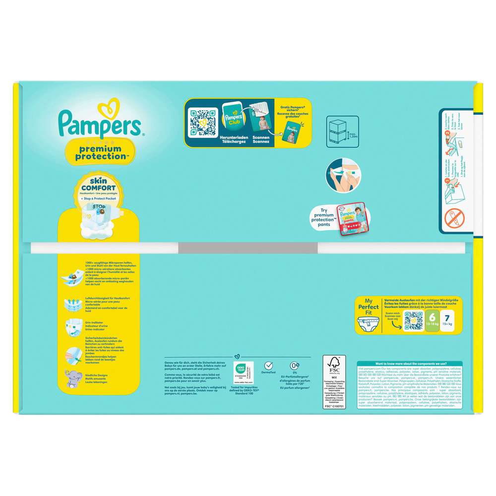 Produktabbildung Pampers Windeln Premium Protection Gr.6 Extra Large 13+ kg, Monatsbox