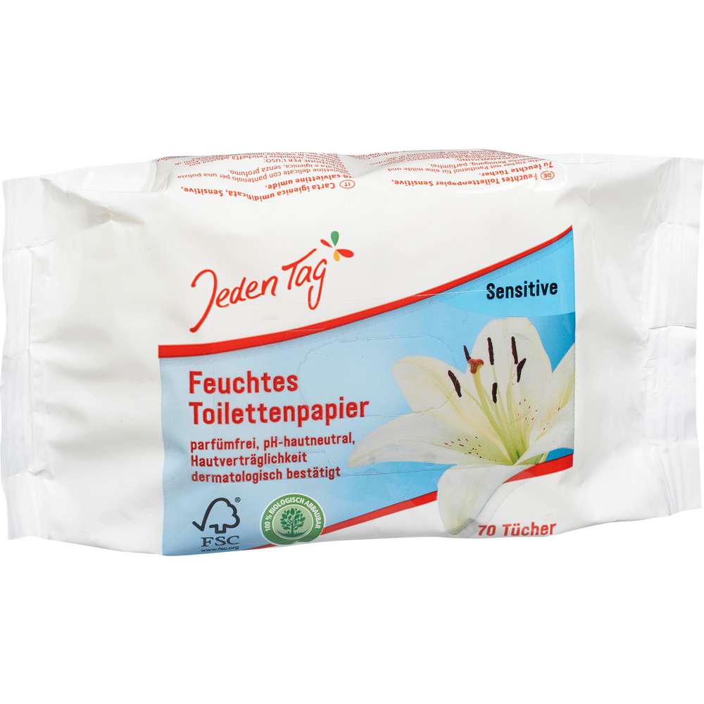 Produktabbildung Jeden Tag Feuchtes Toilettenpapier, Sensitive