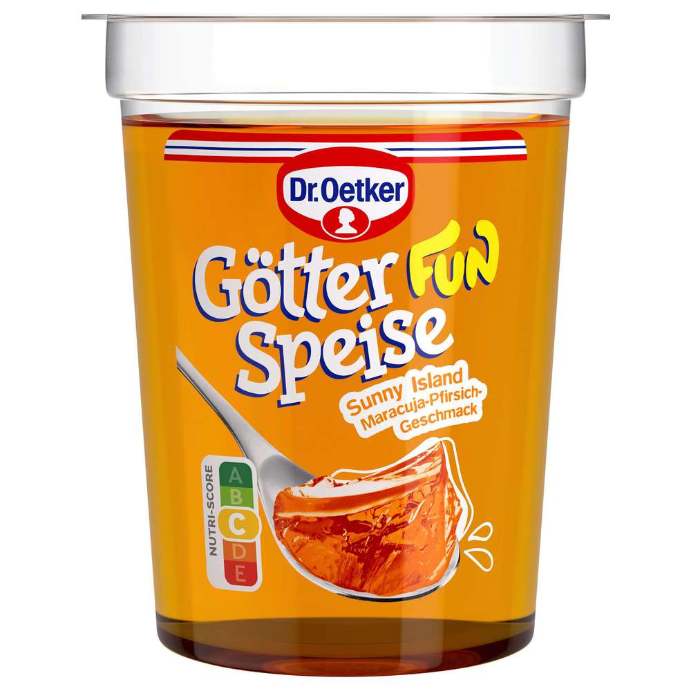 Produktabbildung Dr. Oetker Götterspeise Maracuja-Pfirsich-Geschmack