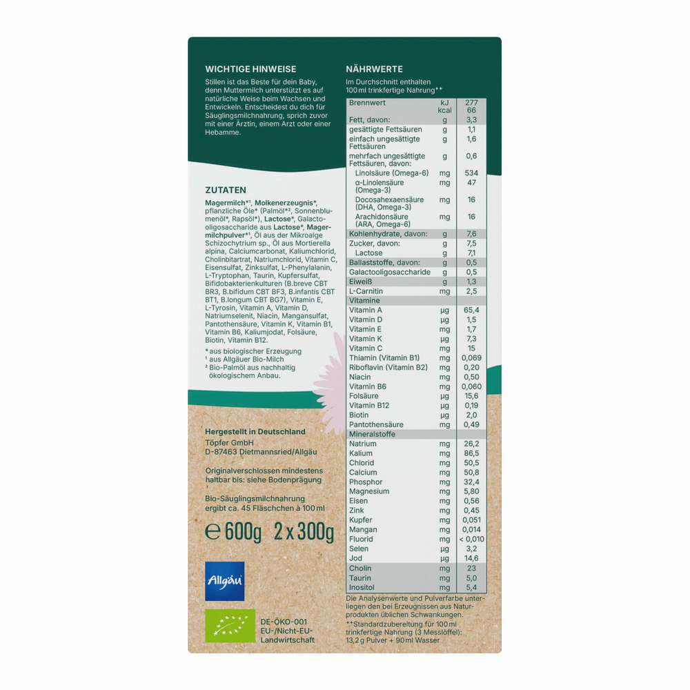 Produktabbildung Töpfer Lactana Anfangsmilch Pre