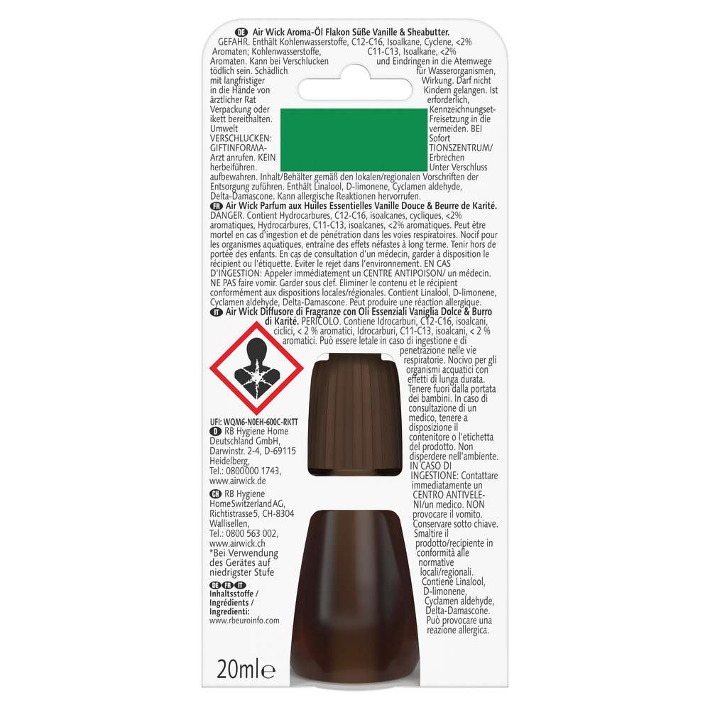 Produktabbildung Air Wick Aroma-Öl Flakon Nachfüller, Vanille & Sheabutter