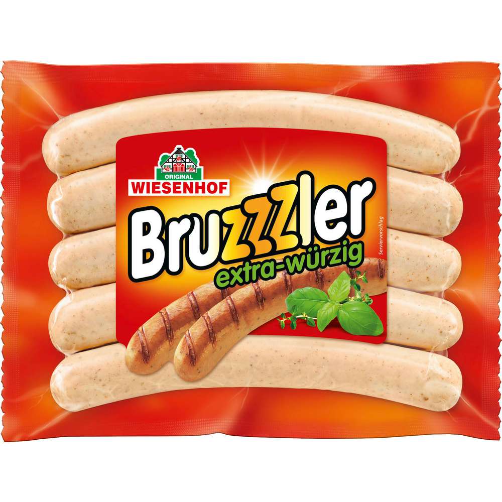 Produktabbildung Wiesenhof Geflügelbratwurst Bruzzler, extra würzig