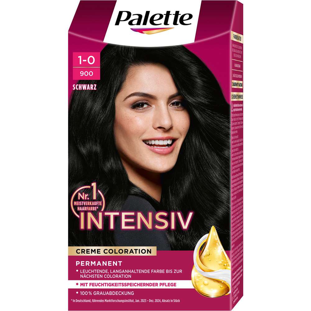 Produktabbildung Poly Palette Haarfarbe Creme Coloration, 900 Schwarz