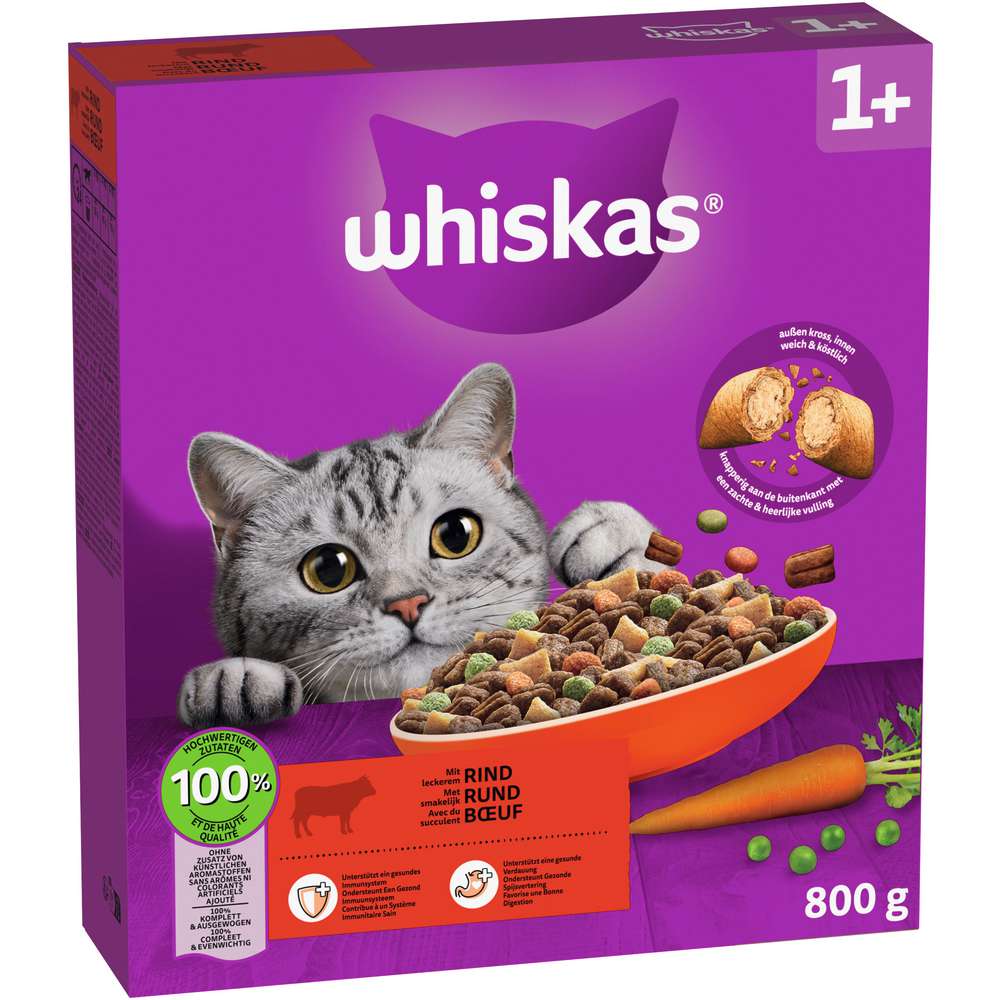 Produktabbildung Whiskas Katzen-Trockenfutter, Rind