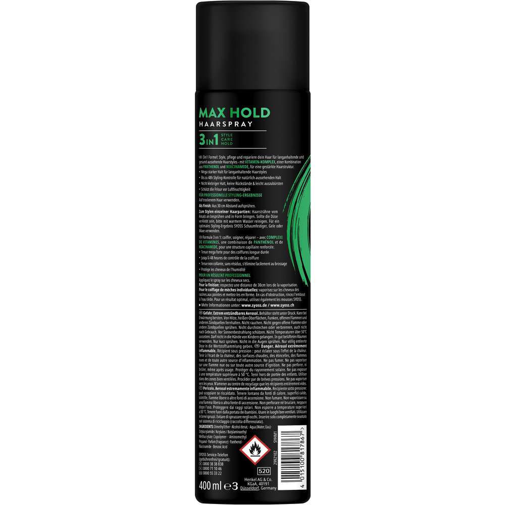 Produktabbildung Syoss Haarspray Max Hold
