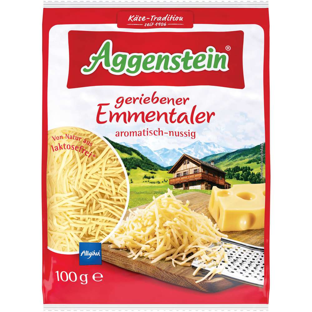 Produktabbildung Aggenstein Emmentaler gerieben, Aromatisch-nussig