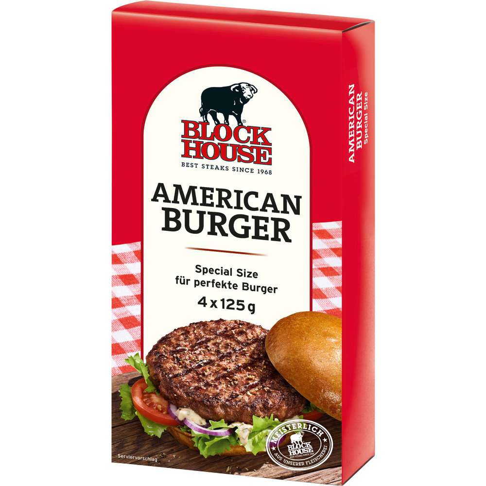 Produktabbildung Block House Burger Patties American Burger, tiefgekühlt