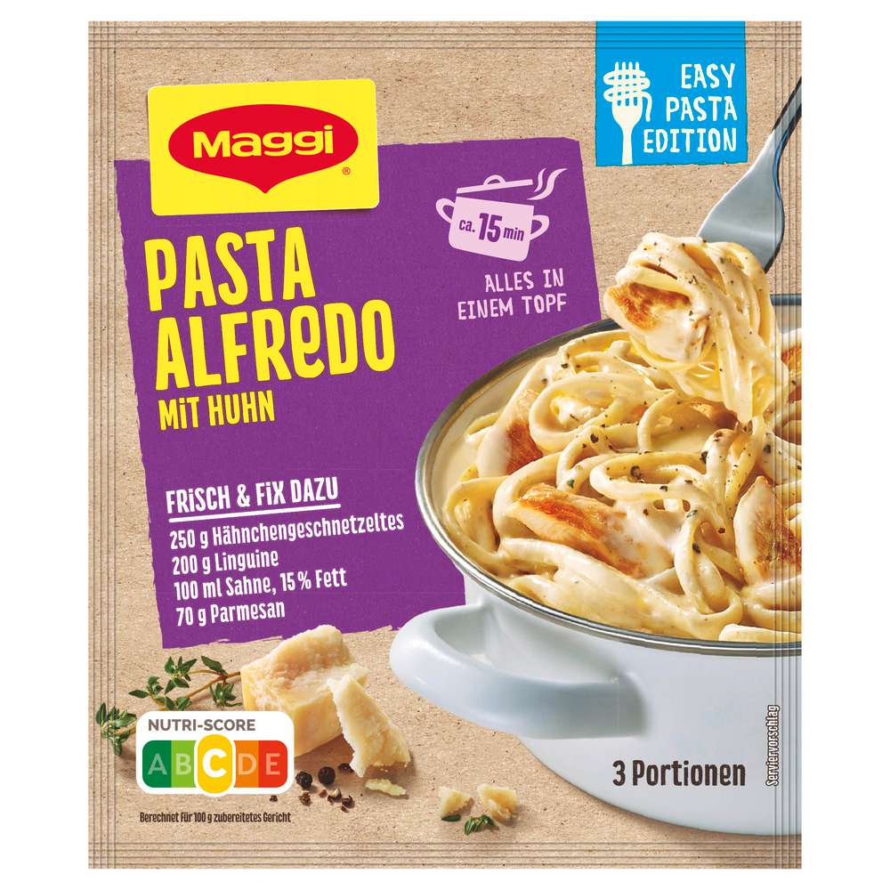 Produktabbildung Maggi Gewürzmischung Easy Pasta Edition, Pasta Alfredo mit Huhn