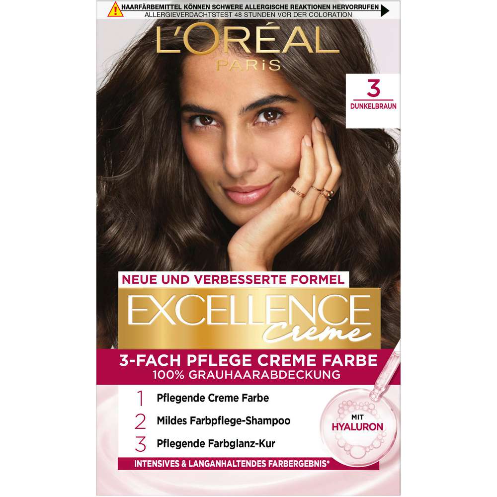 Produktabbildung L'Oreal Paris Haarfarbe Excellence, 3 Dunkelbraun