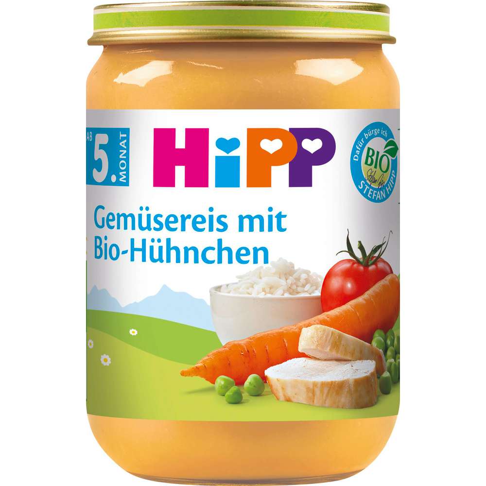Produktabbildung Hipp Babynahrung Menü, Gemüse/Reis/Bio-Huhn