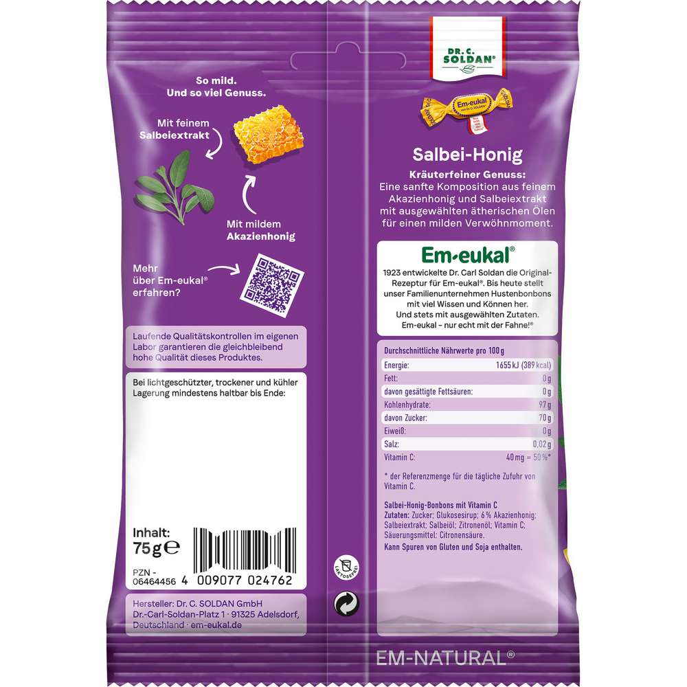 Produktabbildung Em-Eukal Hustenbonbons, Salbei-Honig