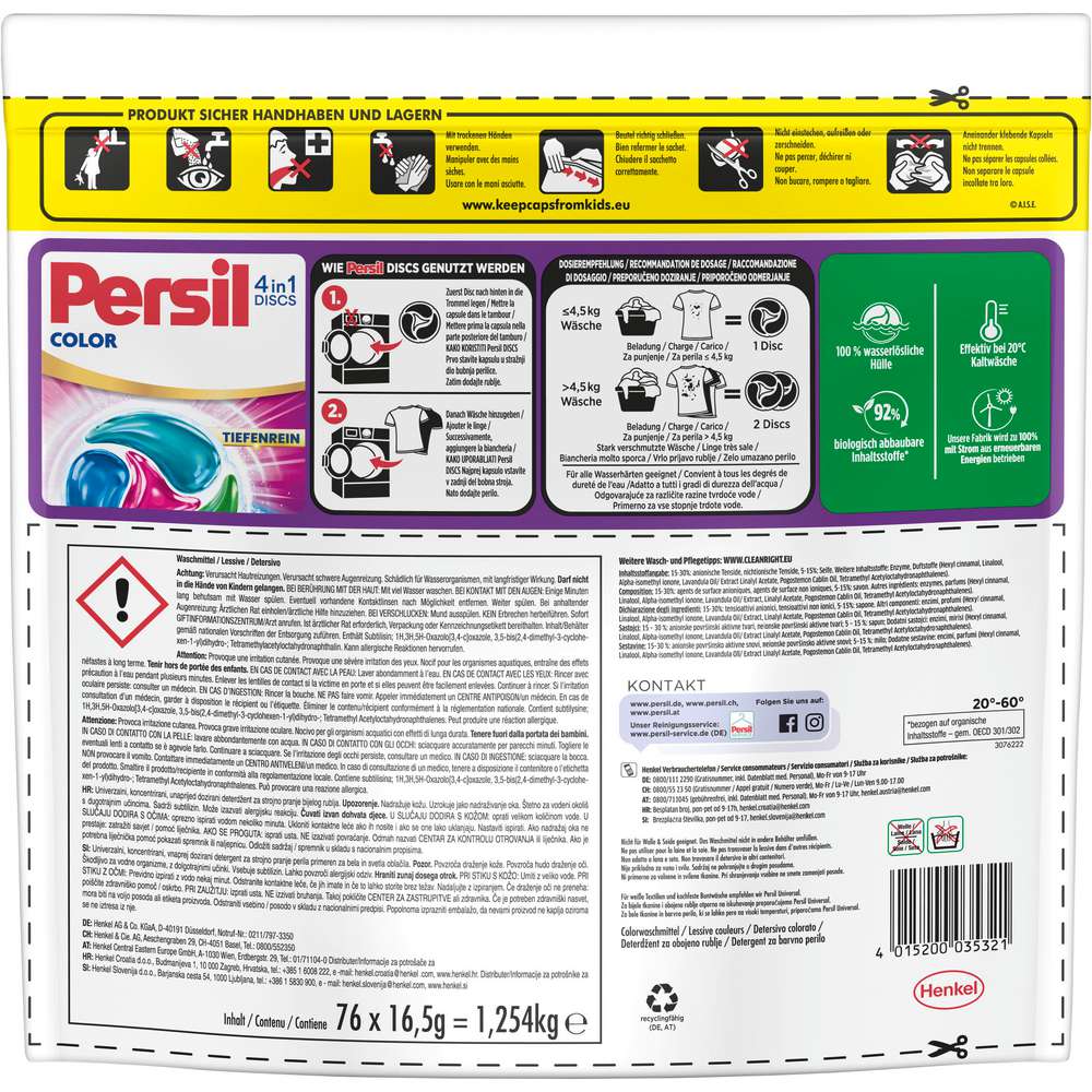 Produktabbildung Persil Color-Waschmittel, 4in1 Discs