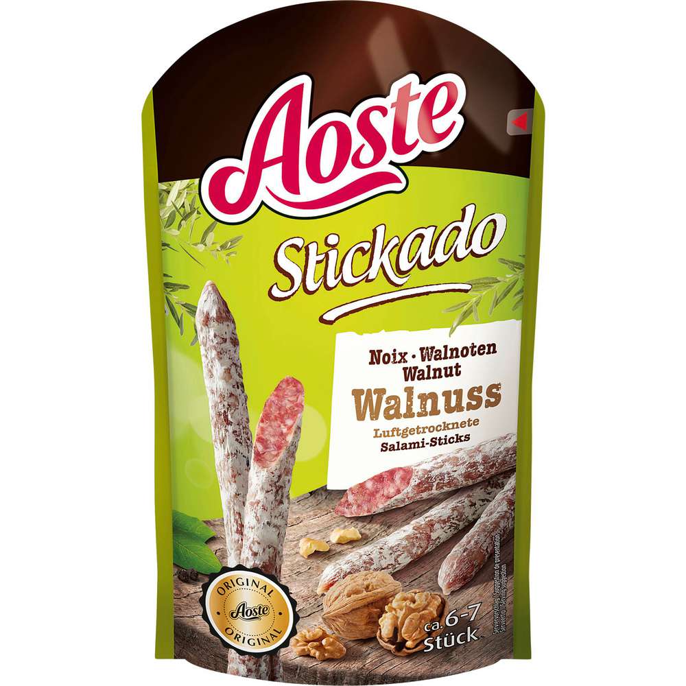 Produktabbildung Aoste Salami-Snack Stickado, Walnuss