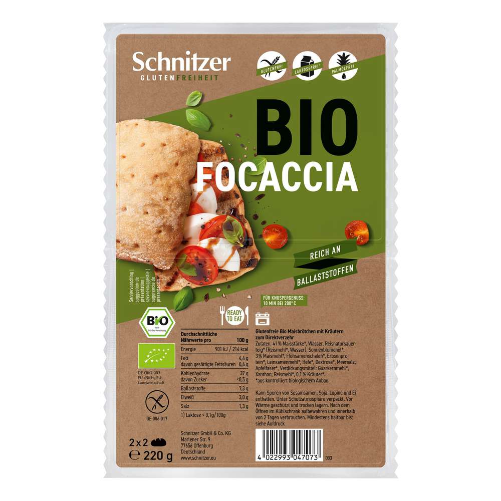 Produktabbildung Schnitzer Bio Focaccia