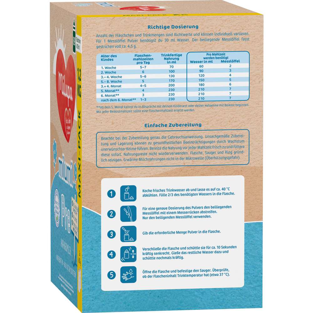Produktabbildung Milupa Milumil Anfangsmilch, Pre