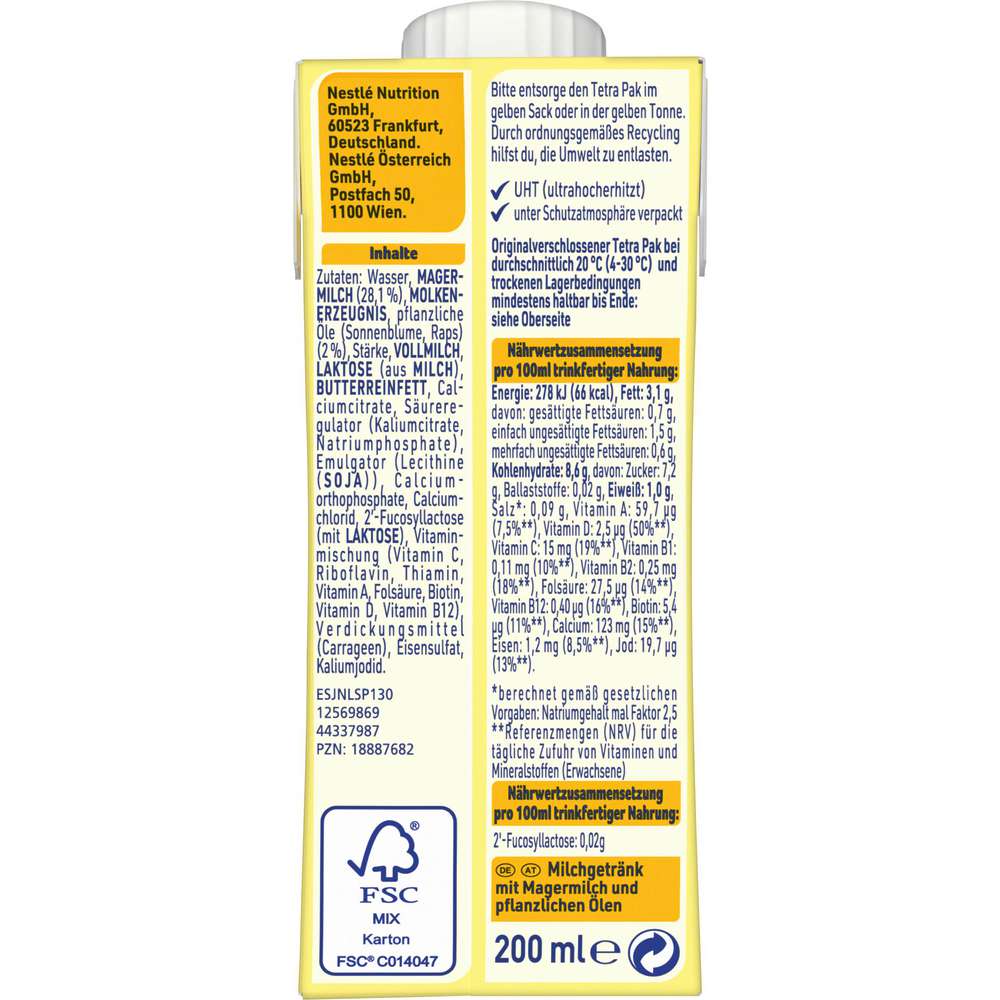 Produktabbildung Nestle Beba Milchgetränk, Junior 1-3 Jahre