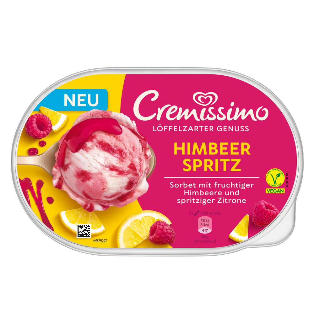 Produktabbildung Langnese Eis Cremissimo, Himbeer Spritz