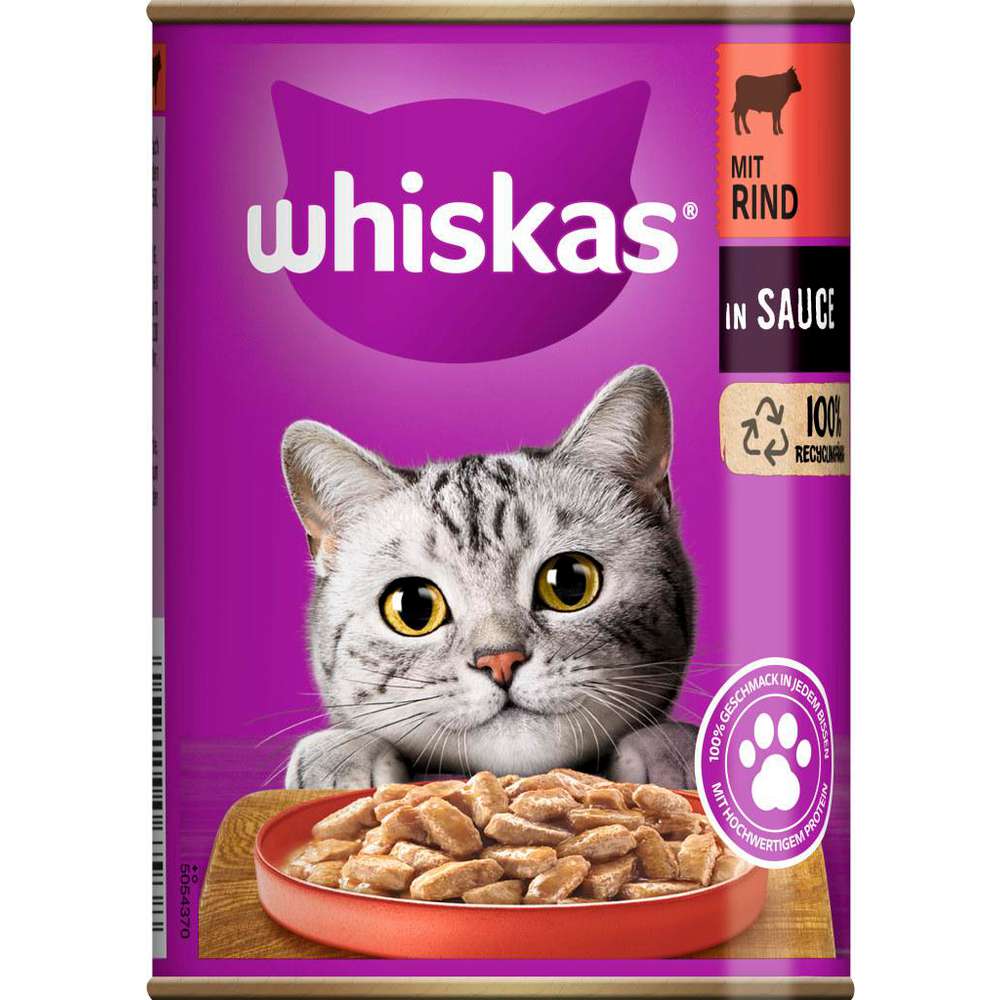 Produktabbildung Whiskas Katzen-Nassfutter, Rind/Leber in Sauce