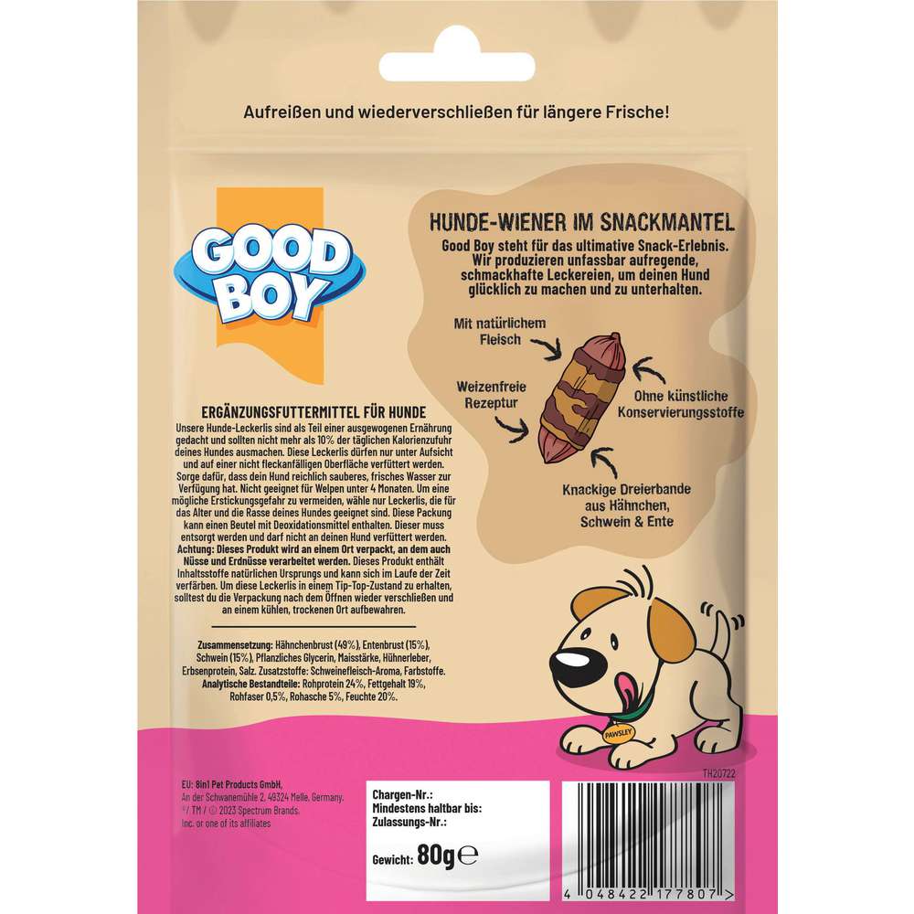 Produktabbildung Good Boy Hunde-Snack, Wiener im Snackmantel