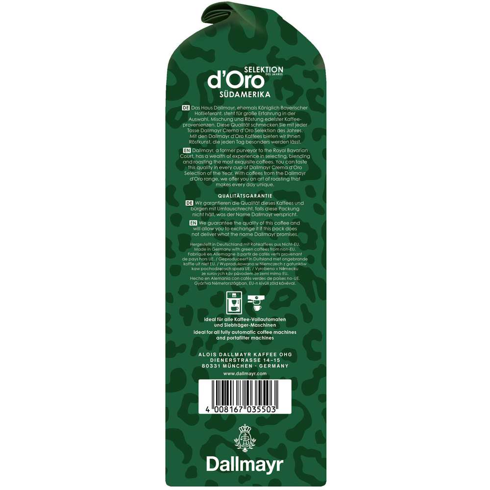 Produktabbildung Dallmayr Kaffee Crema d'Oro Selektion des Jahres, ganze Bohne