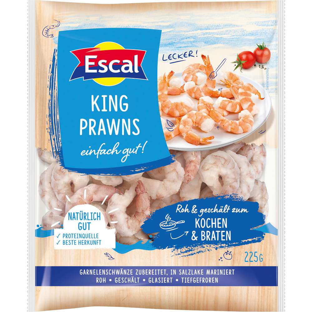 Produktabbildung Escal King Prawns roh, geschält, tiefgekühlt