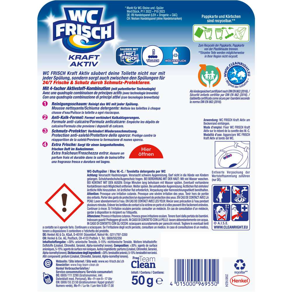 Produktabbildung WC Frisch WC Duftspüler Kraft-Aktiv, Blütenfrische