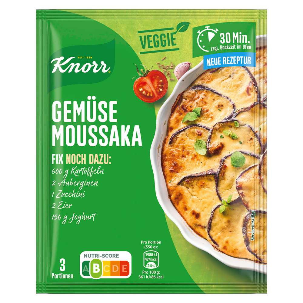 Produktabbildung Knorr Fix-Würzmischung, Gemüse Moussaka