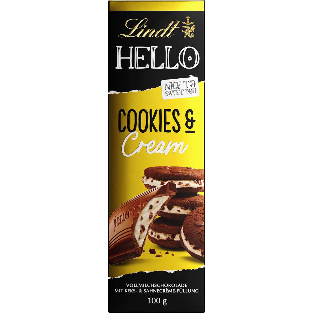 Produktabbildung Lindt Hello Tafelschokolade, Cookies & Cream