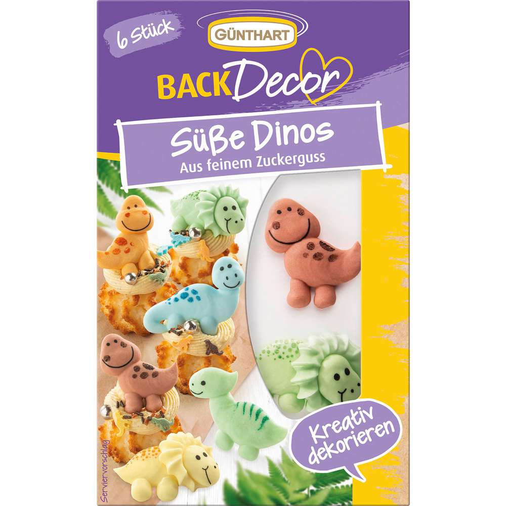 Produktabbildung Günthart Backdekoration Süße Dinos aus Zuckerguss