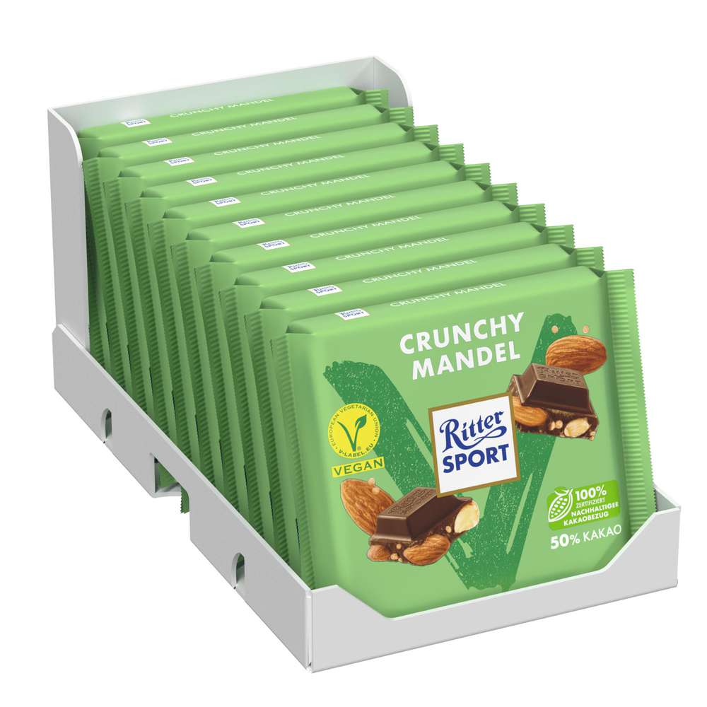 Produktabbildung Ritter Sport Tafelschokolade Vegan Crunchy Mandel